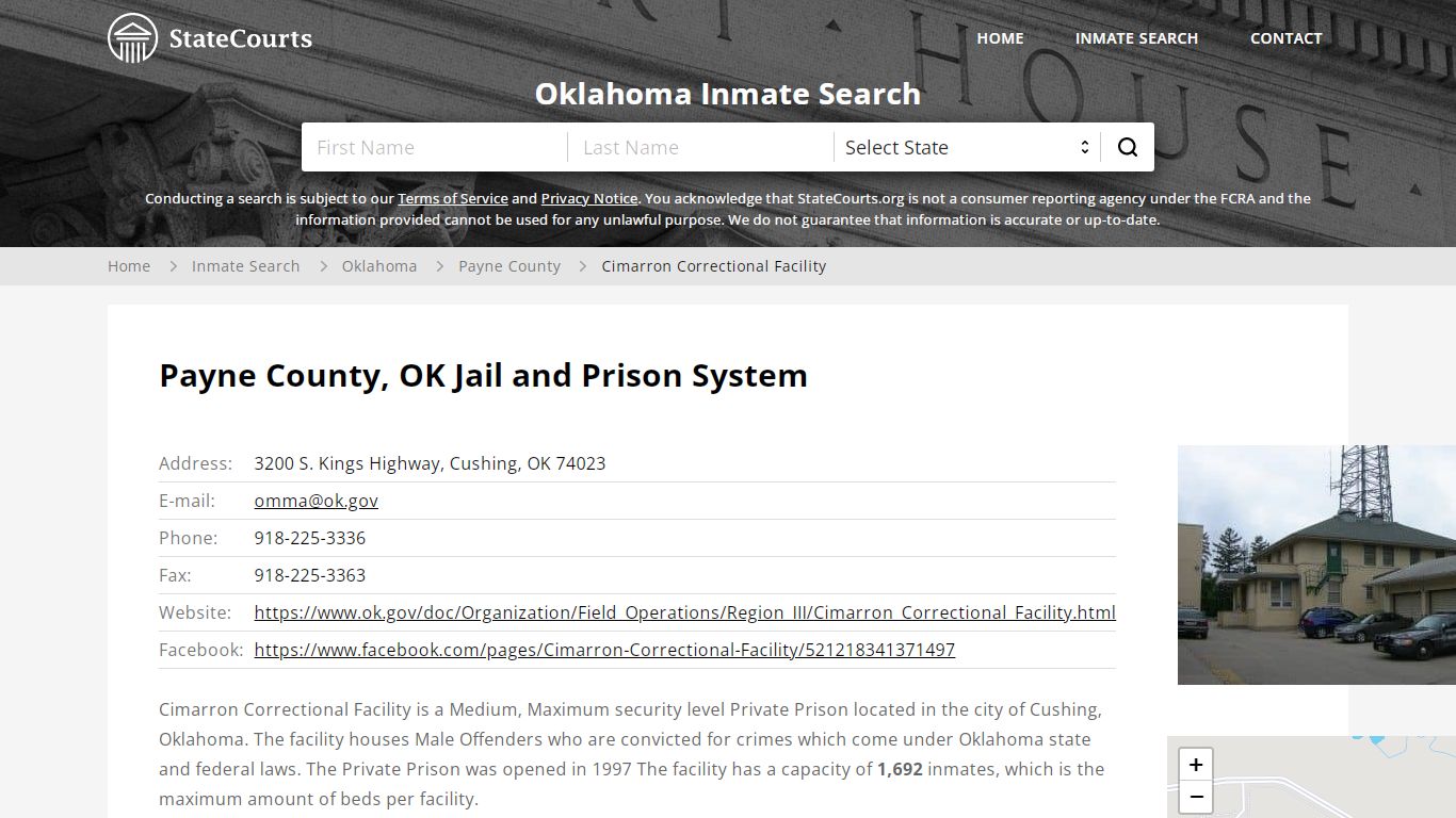Cimarron Correctional Facility Inmate Records Search ...