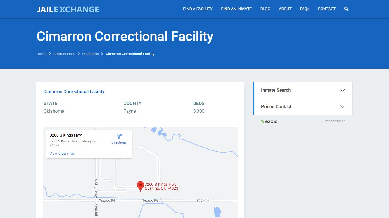 Cimarron Correctional Facility Prisoner Search ...